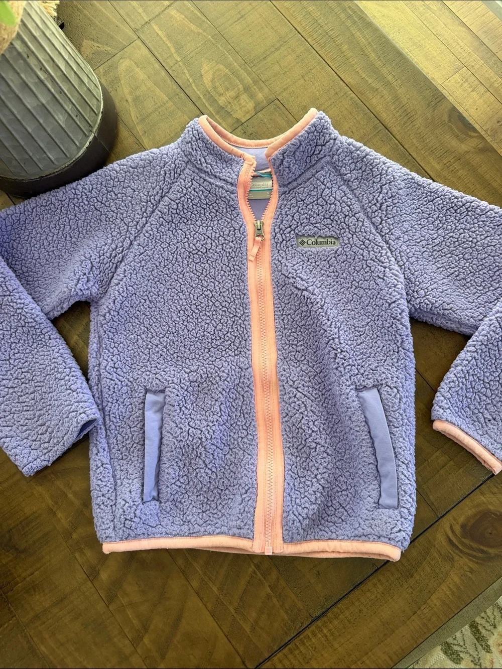 Columbia Kids Lavender Fleece Jacket with Pink Trim